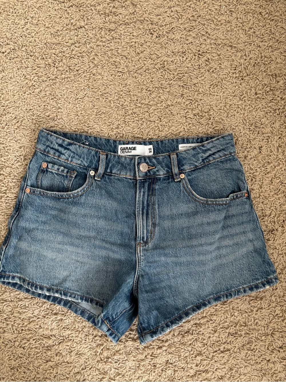 Garage Medium Wash Denim Jean Shorts - Blue